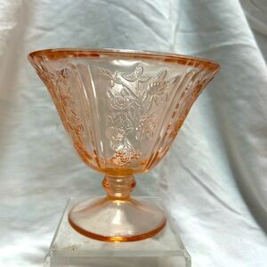 Vtg Federal "Sharon Cabbage Rose" Pink Depression Candy Dish.